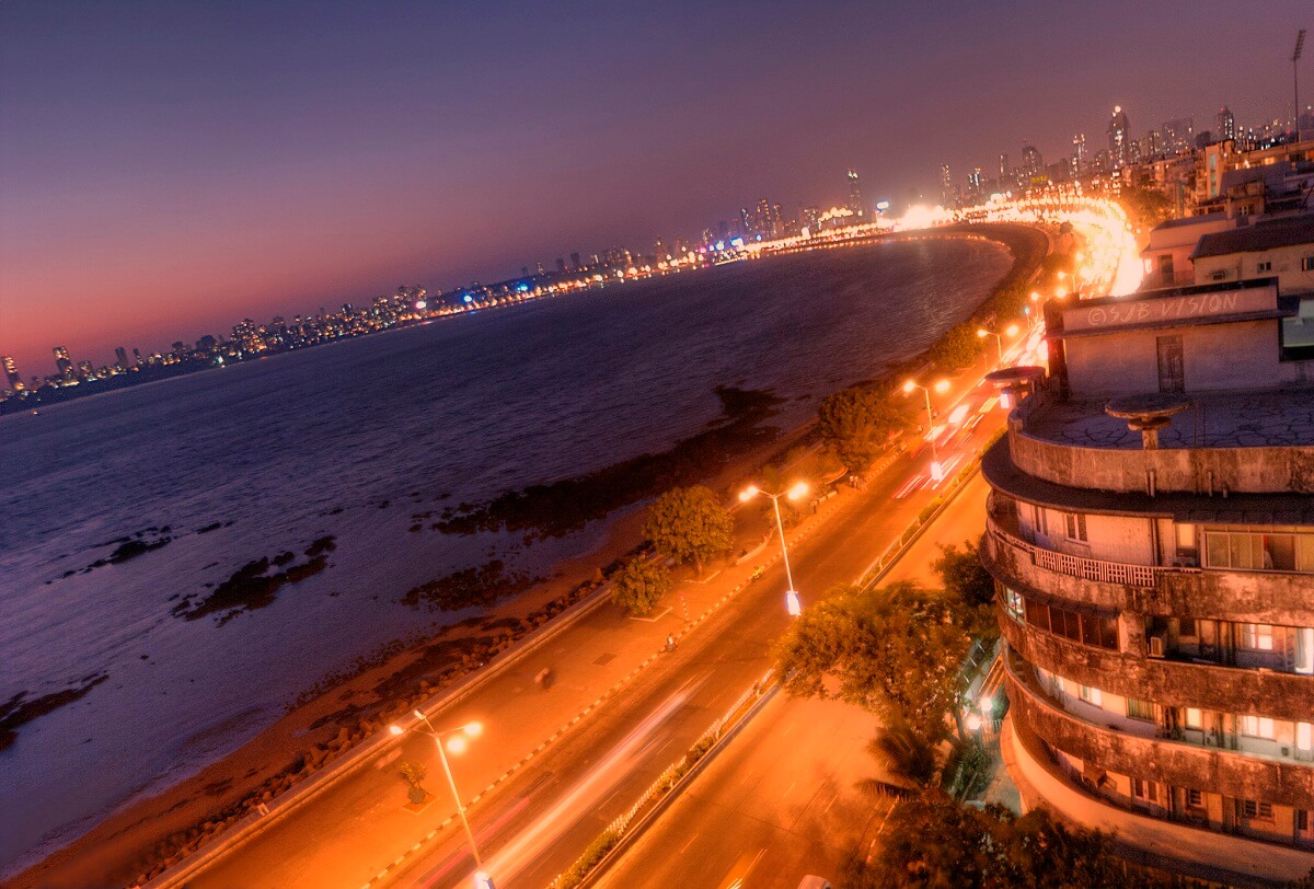 Marine Drive Mumbai Evening