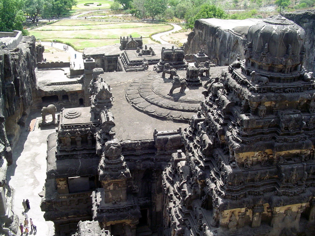 Kailasanatha Temple, (Cave 16) view from the top of the rock