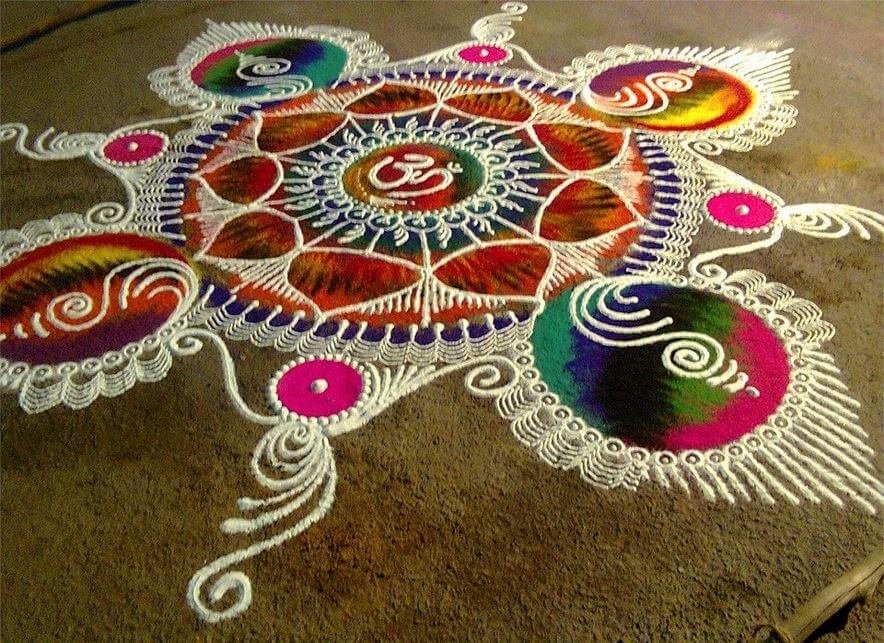 Rangoli at home in Diwali